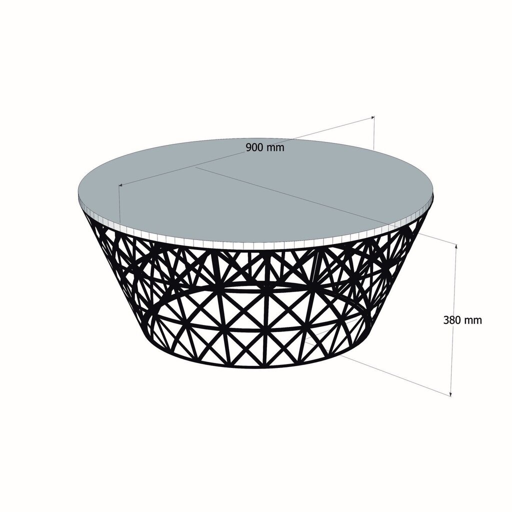 Kavos staliukas Kalune Design 845, juodas/pilkas цена и информация | Kavos staliukai | pigu.lt