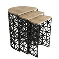 3-jų kavos staliukų komplektas Kalune Design 845, šviesiai rudas/juodas