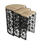 3-jų kavos staliukų komplektas Kalune Design 845, šviesiai rudas/juodas kaina ir informacija | Kavos staliukai | pigu.lt