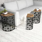 3-jų kavos staliukų komplektas Kalune Design 845, tamsiai rudas/juodas kaina ir informacija | Kavos staliukai | pigu.lt