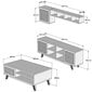 Svetainės baldų komplektas Kalune Design 845(XXI), rudas kaina ir informacija | Sekcijos | pigu.lt