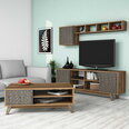 Комплект мебели для гостиной Kalune Design 845(I), темно-коричневый/синий