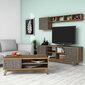 Svetainės baldų komplektas Kalune Design 845(I), tamsiai rudas/mėlynas kaina ir informacija | Sekcijos | pigu.lt
