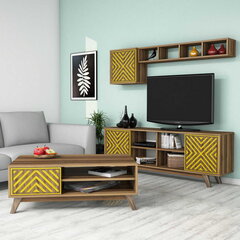 Svetainės baldų komplektas Kalune Design 845(XXIII), rudas kaina ir informacija | Sekcijos | pigu.lt