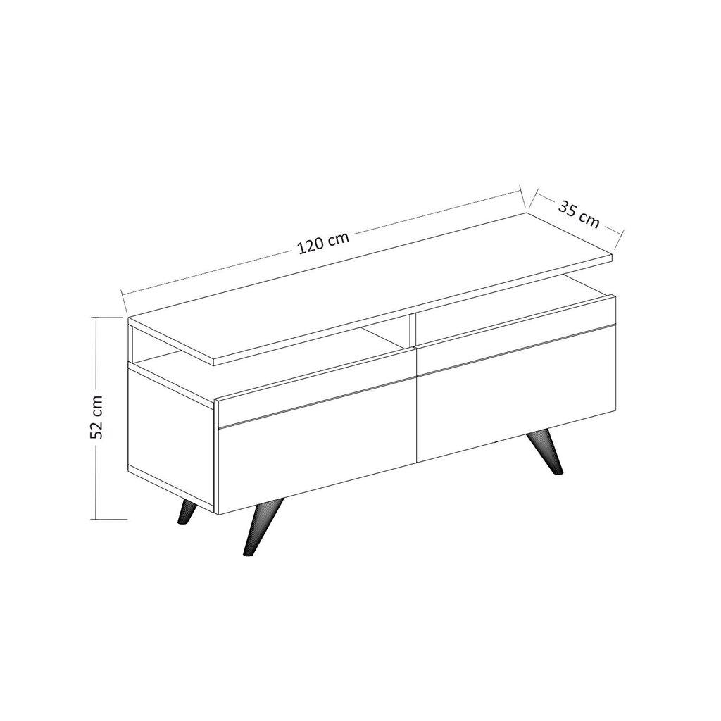 TV staliukas Kalune Design 382 120 cm, baltas kaina ir informacija | TV staliukai | pigu.lt