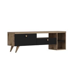 ТВ столик Kalune Design 382(III), 150 см, черный/коричневый цена и информация | Тумбы под телевизор | pigu.lt