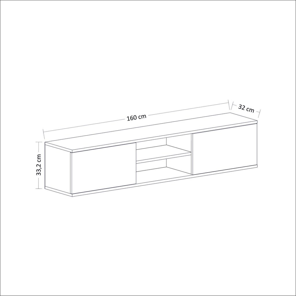 TV staliukas Kalune Design 382(II), 160 cm, pilkas/baltas kaina ir informacija | TV staliukai | pigu.lt