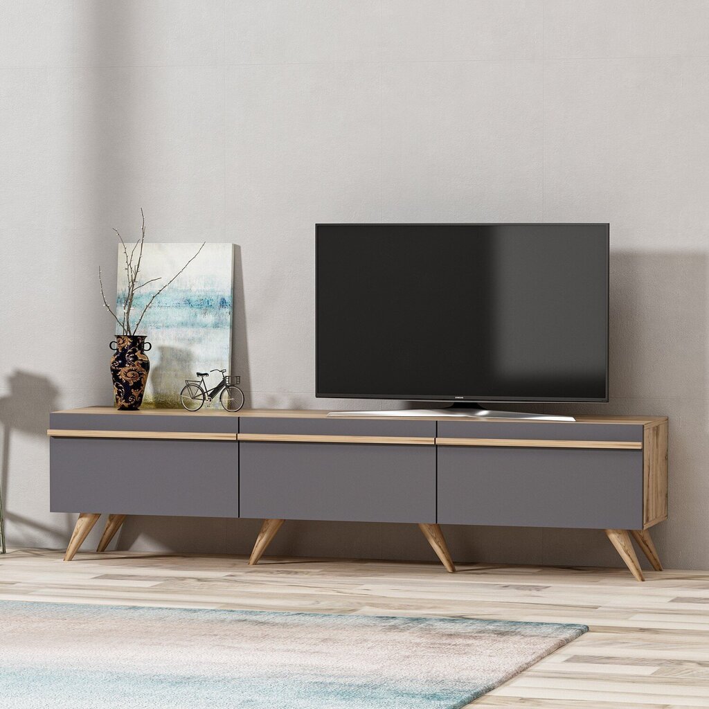 TV staliukas Kalune Design 382, 180 cm, pilkas цена и информация | TV staliukai | pigu.lt