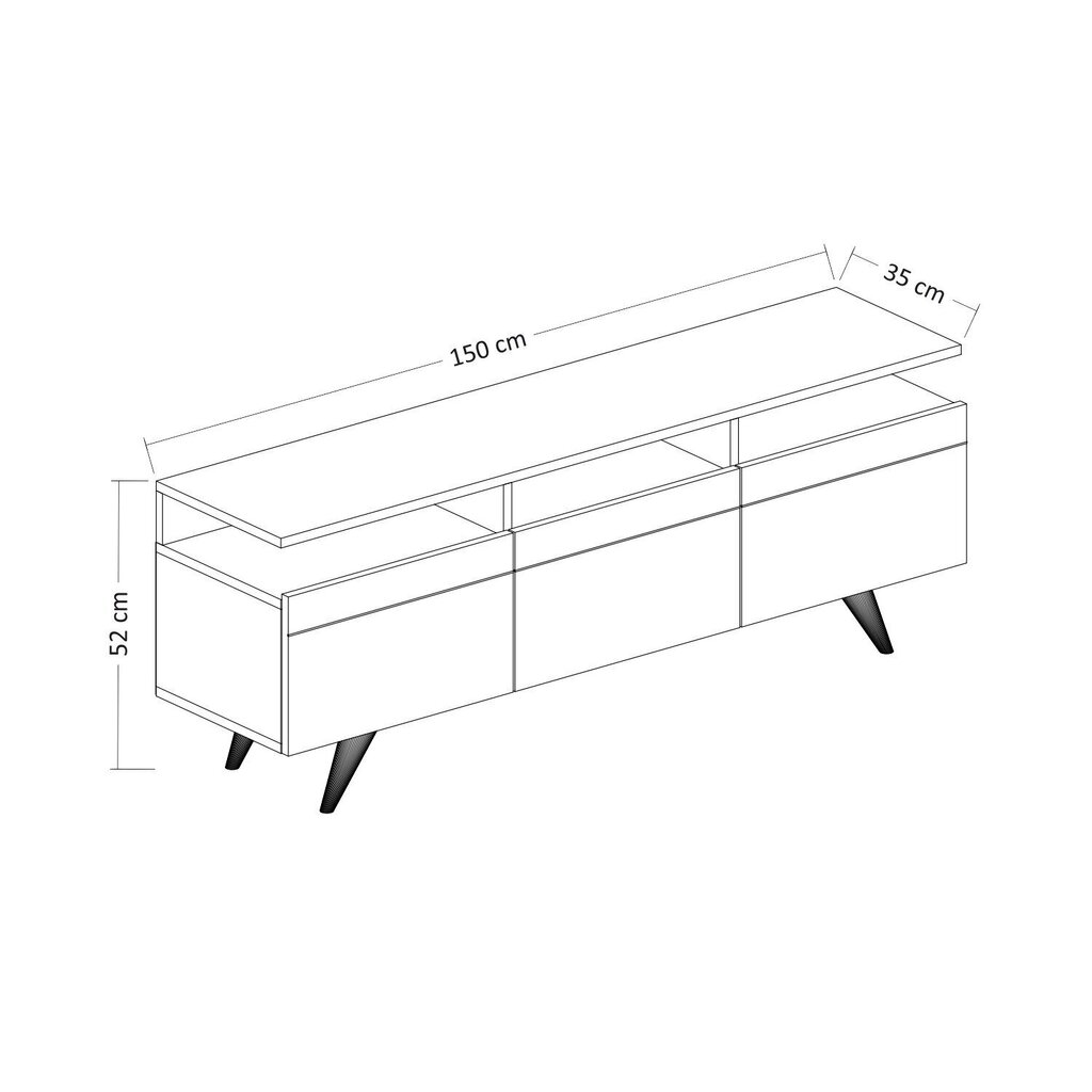 TV staliukas Kalune Design 382 150 cm, baltas kaina ir informacija | TV staliukai | pigu.lt