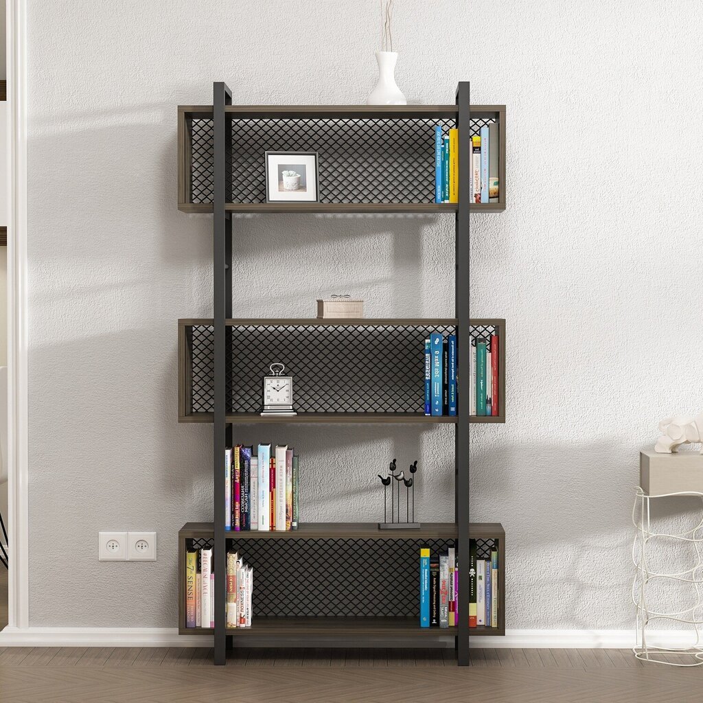 Pastatoma lentyna Kalune Design Bookshelf 382, tamsiai ruda/juoda kaina ir informacija | Lentynos | pigu.lt