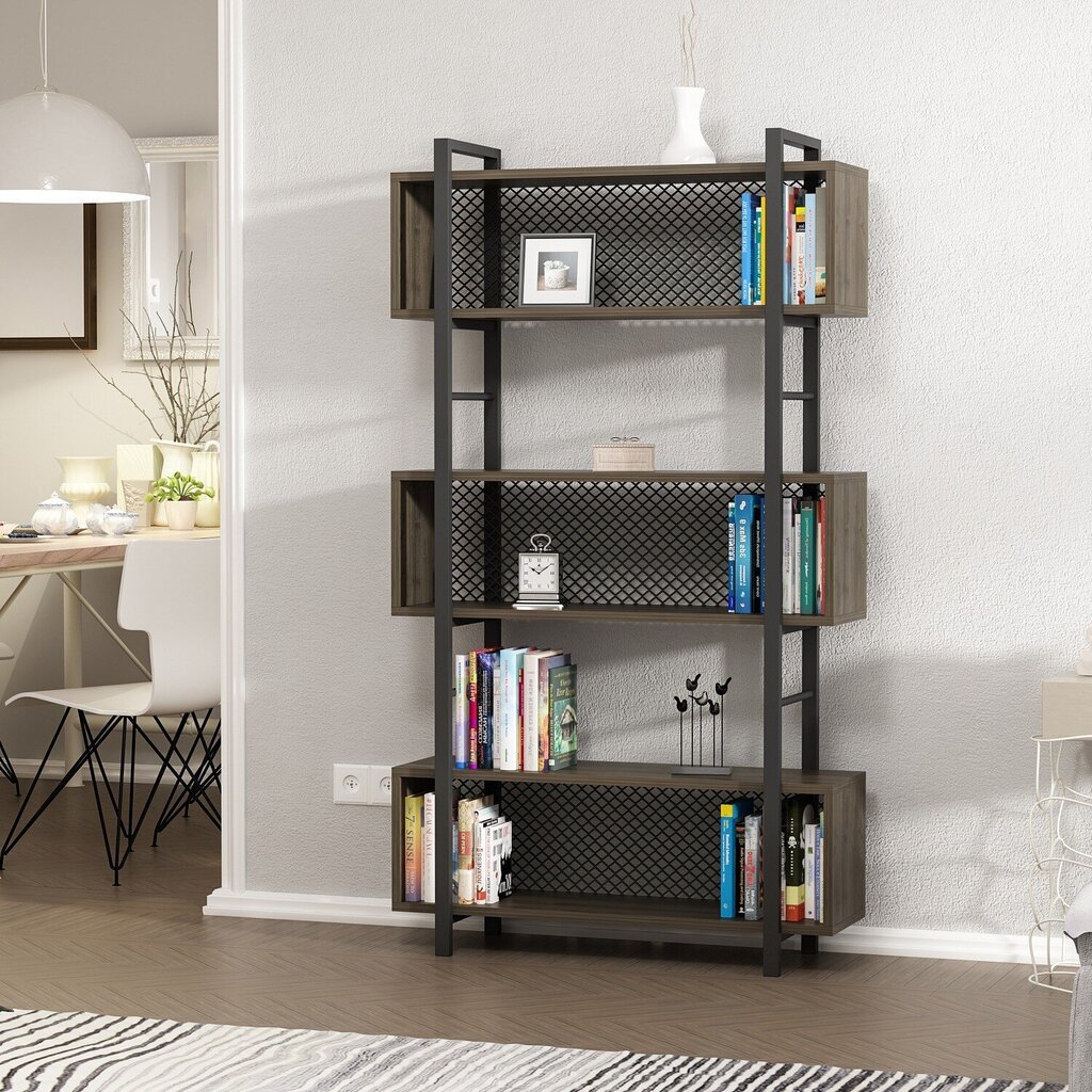 Pastatoma lentyna Kalune Design Bookshelf 382, tamsiai ruda/juoda цена и информация | Lentynos | pigu.lt