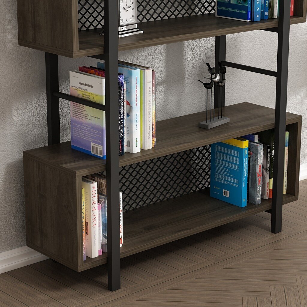 Pastatoma lentyna Kalune Design Bookshelf 382, tamsiai ruda/juoda цена и информация | Lentynos | pigu.lt