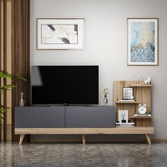 ТВ столик Kalune Design 382, 180 см, серый/коричневый цена и информация | Тумбы под телевизор | pigu.lt