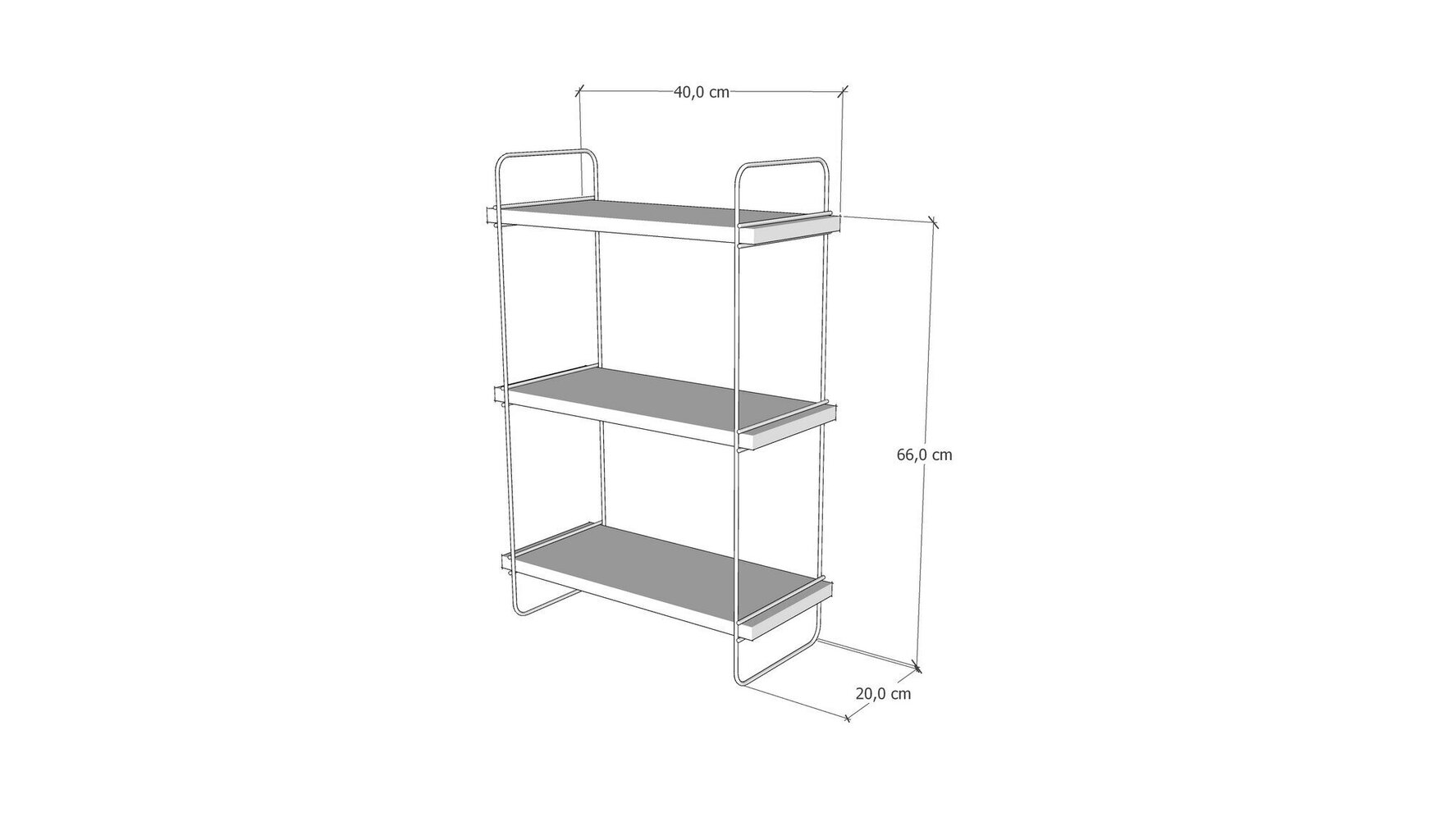 Pakabinama lentyna Kalune Design Wall Shelf 854, šviesiai ruda/juoda kaina ir informacija | Lentynos | pigu.lt