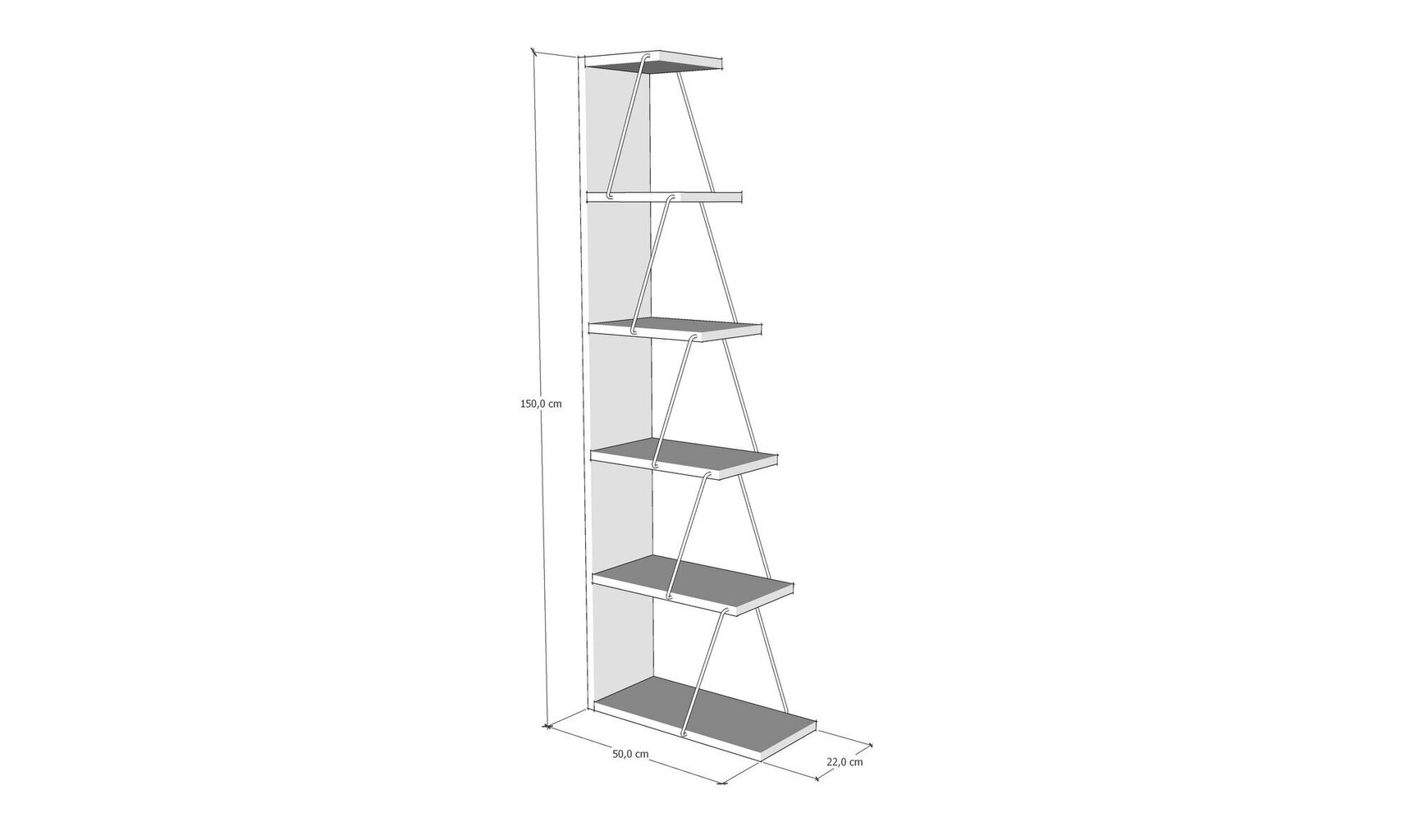 Lentyna Kalune Design Bookshelf 854, juoda kaina ir informacija | Lentynos | pigu.lt