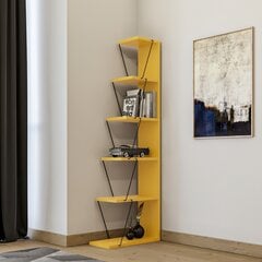 Lentyna Kalune Design Bookshelf 854, geltona/juoda kaina ir informacija | Lentynos | pigu.lt