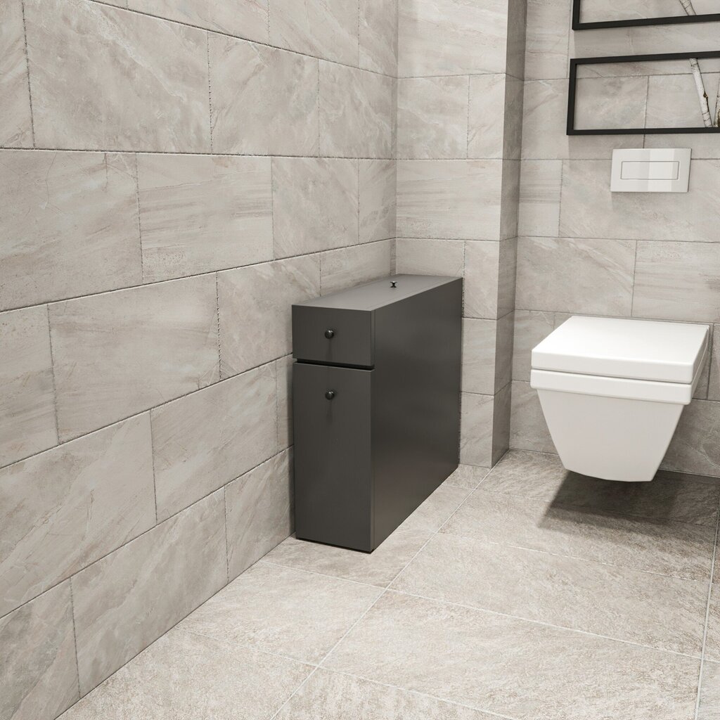 Pastatoma vonios spintelė Kalune Design 854, pilka kaina ir informacija | Vonios spintelės | pigu.lt