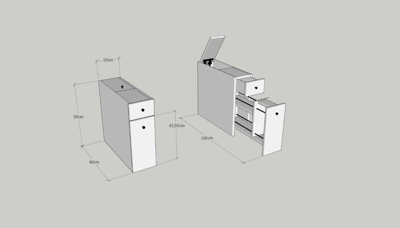 Pastatoma vonios spintelė Kalune Design 854, šviesiai ruda kaina ir informacija | Vonios spintelės | pigu.lt