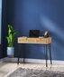 Rašomasis stalas Kalune Design 854, 79 cm, šviesiai rudas/juodas kaina ir informacija | Stalai-konsolės | pigu.lt
