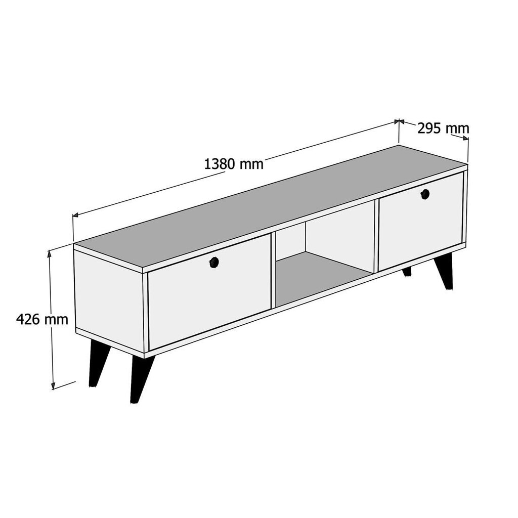 TV staliukas Kalune Design 389, 139 cm, ruda kaina ir informacija | TV staliukai | pigu.lt