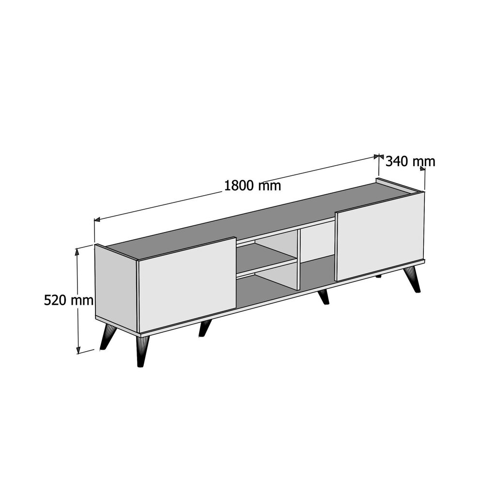 TV staliukas Kalune Design 389, 180 cm, rudas kaina ir informacija | TV staliukai | pigu.lt