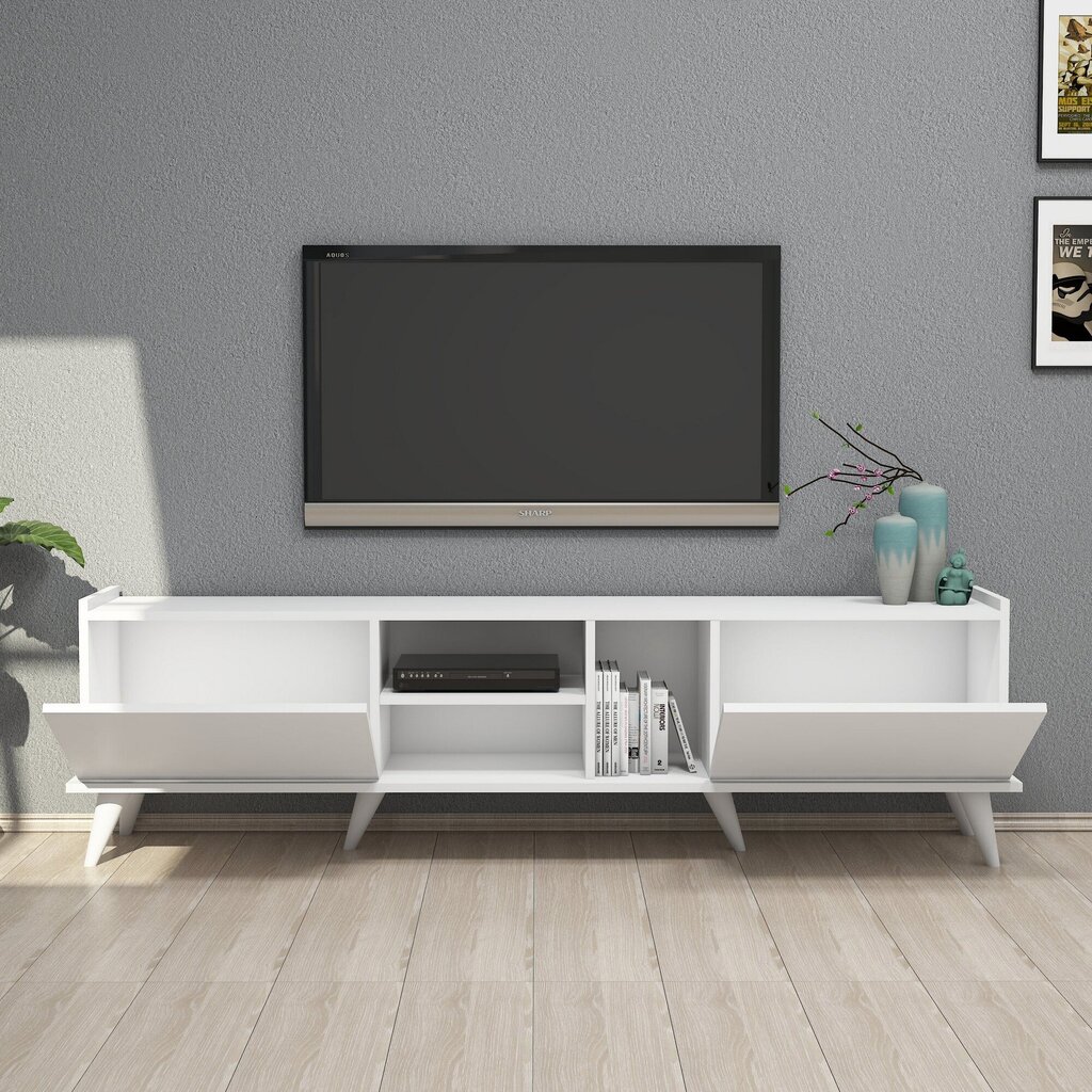 TV staliukas Kalune Design 389, 180 cm, balta kaina ir informacija | TV staliukai | pigu.lt