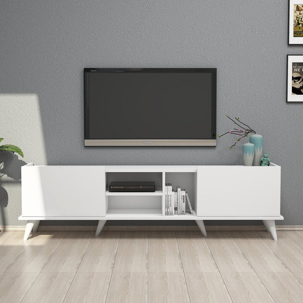 TV staliukas Kalune Design 389, 180 cm, balta цена и информация | TV staliukai | pigu.lt