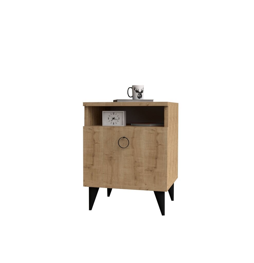 Naktinis staliukas Kalune Design 835, 52 cm, rudas kaina ir informacija | Spintelės prie lovos | pigu.lt
