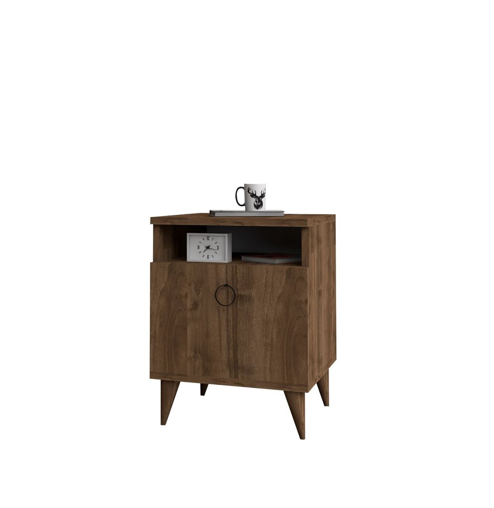 Naktinis staliukas Kalune Design 835, 52 cm, tamsiai rudas kaina ir informacija | Spintelės prie lovos | pigu.lt