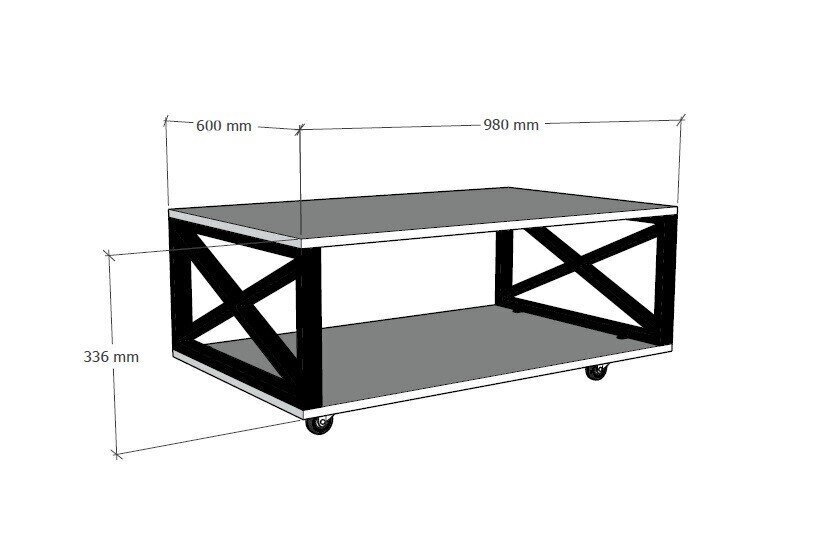 Kavos staliukas Kalune Design 835, rudas/juodas kaina ir informacija | Kavos staliukai | pigu.lt