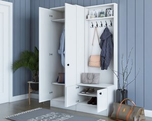 Комплект мебели для прихожей Kalune Design 893(I), 119,6 см, белый цена и информация | Комплекты в прихожую | pigu.lt