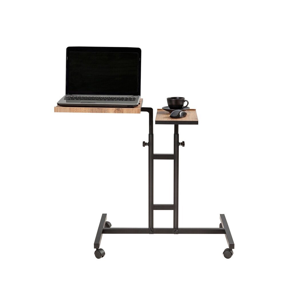 Kompiuterinis stalas Kalune Design 863 (I) nešiojamam kompiuteriui, šviesiai rudas/juodas kaina ir informacija | Kompiuteriniai, rašomieji stalai | pigu.lt