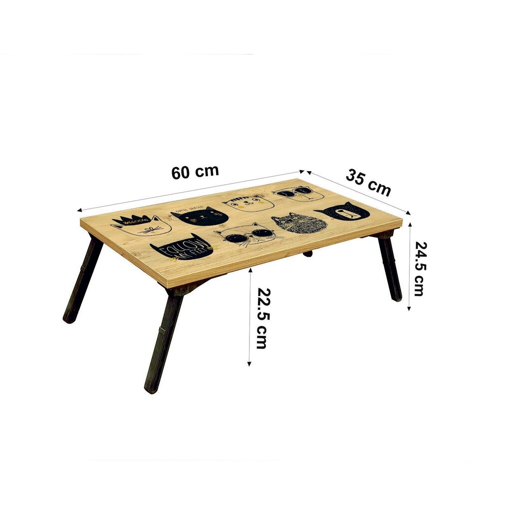 Nešiojamo kompiuterio staliukas Kalune Design 869 (I), šviesiai rudas/juodas kaina ir informacija | Kompiuteriniai, rašomieji stalai | pigu.lt