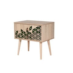 Ночной столик Kalune Design 869, 61 см, дуб/темно-зеленый цена и информация | Прикроватные тумбочки | pigu.lt