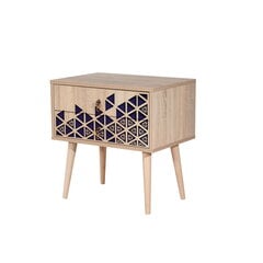 Ночной столик Kalune Design 869, 61 см, дуб/темно-синий цена и информация | Прикроватные тумбочки | pigu.lt