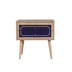 Ночной столик Kalune Design 869, 61 см, дуб/синий цена и информация | Прикроватные тумбочки | pigu.lt