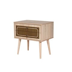 Naktinis staliukas Kalune Design 869, 61 cm, rudos/ąžuolo spalvos kaina ir informacija | Spintelės prie lovos | pigu.lt