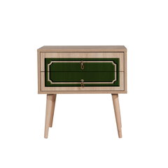 Naktinis staliukas Kalune Design 869, 61 cm, žalios/ąžuolo spalvos kaina ir informacija | Spintelės prie lovos | pigu.lt