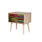 Naktinis staliukas Kalune Design 863 (VIII), 61 cm, ąžuolo/įvairių spalvų kaina ir informacija | Spintelės prie lovos | pigu.lt
