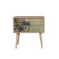 Naktinis staliukas Kalune Design 863 (VIII), 61 cm, ąžuolo/žalios spalvos kaina ir informacija | Spintelės prie lovos | pigu.lt