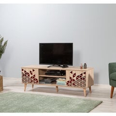 TV staliukas Kalune Design 863(I), raudonas/ąžuolo spalvos kaina ir informacija | TV staliukai | pigu.lt