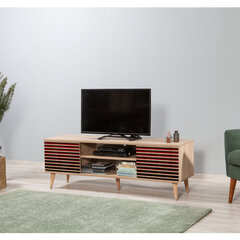 TV staliukas Kalune Design 863(I), tamsiai raudonas/ąžuolo spalvos kaina ir informacija | TV staliukai | pigu.lt