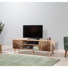 ТВ столик Kalune Design 863(I), темно-желтый/дуб цена и информация | Тумбы под телевизор | pigu.lt