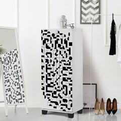 Batų spintelė Kalune Design 869(V), balta/juoda kaina ir informacija | Kalune Design Prieškambario baldai | pigu.lt