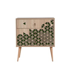 Комод Kalune Design Dresser 3429, цвета дуба/зеленый цена и информация | Комоды | pigu.lt