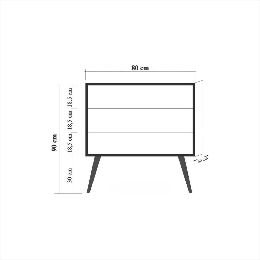 Komoda Kalune Design Dresser 3431, ąžuolo spalvos/violetinė kaina ir informacija | Komodos | pigu.lt