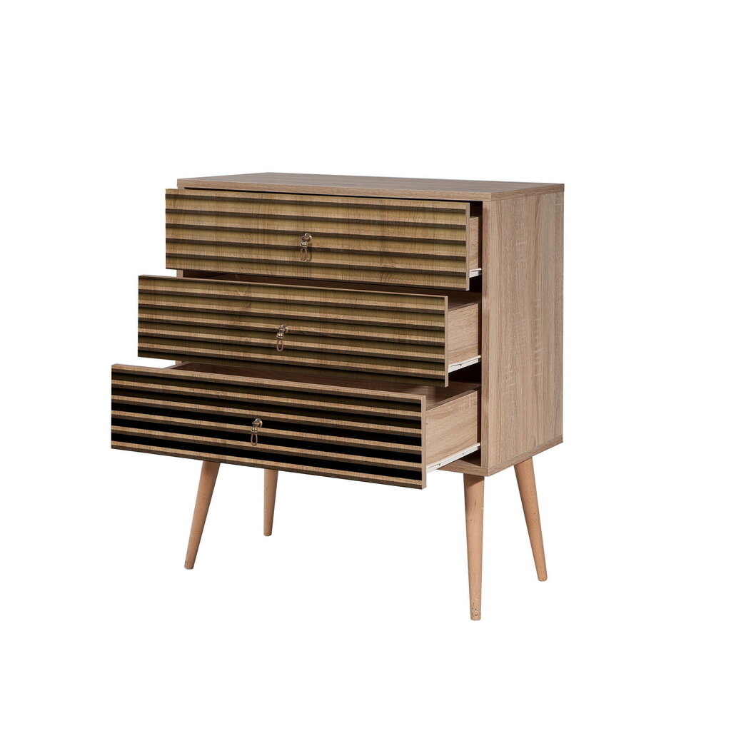 Komoda Kalune Design Dresser 3432, ąžuolo spalvos/ruda kaina ir informacija | Komodos | pigu.lt