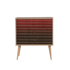 Komoda Kalune Design Dresser 3433, ąžuolo spalvos/raudona kaina ir informacija | Komodos | pigu.lt