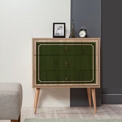 Komoda Kalune Design Dresser 3439, ąžuolo spalvos/žalia kaina ir informacija | Komodos | pigu.lt