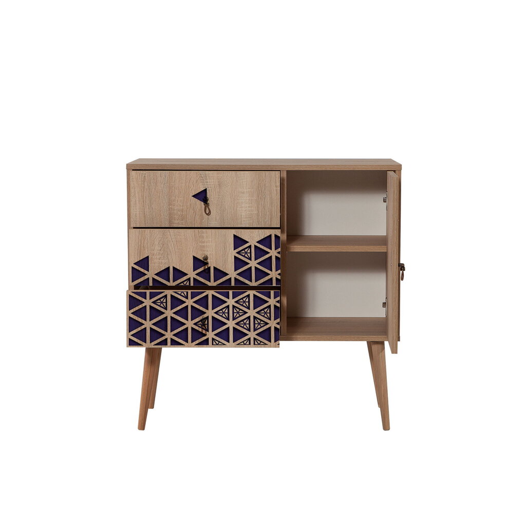 Komoda Kalune Design Dresser 3443, ąžuolo spalvos/violetinė kaina ir informacija | Komodos | pigu.lt